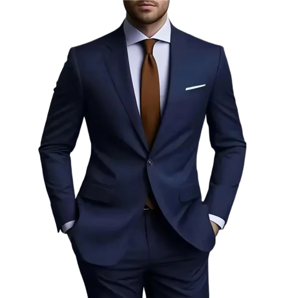 Men's 3 Piece Suit Set Wedding Solid Color Blazer Vest Pants Formal Business Dress Classic Tuxedo for Party Groomsmen