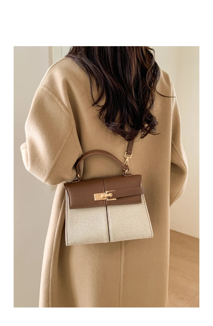 Elegant Versatile Ladies Crossbody Bag Handbag  Bag Fashionable Outgoing Small Handle Bag Commuting Style Detachable Strap