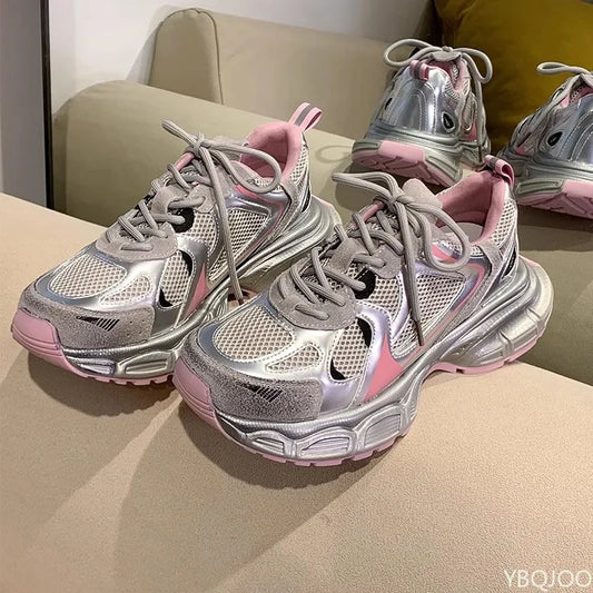 Summer new retro thick soled height increasing women's shoes casual comfortable sneakers fashionable versatile women's shoes