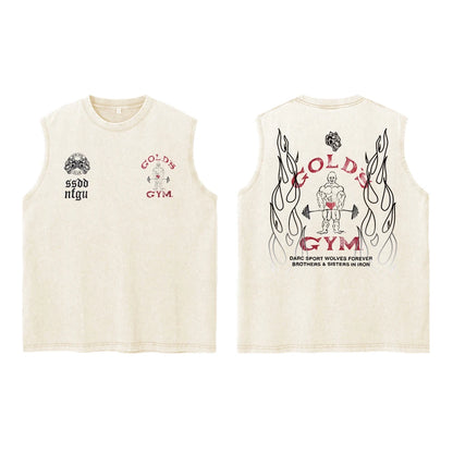 Darc Wolves Sport Vintage Washed Vest Tees Gym Bodybuilding Fitness Sleeveless T Shirts Basketball Workout Darcs Tank Tops