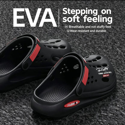 Men's Slippers EVA Hole Mens Mules Non-Slip Slippers thick Soft Platform Slide Fashion Comfortable Men's Sandals Summer Shoes