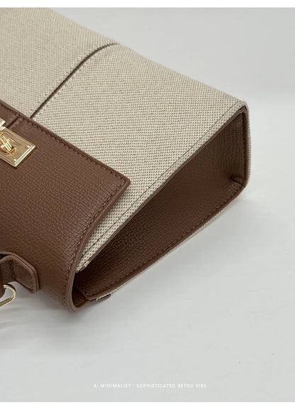 Elegant Versatile Ladies Crossbody Bag Handbag  Bag Fashionable Outgoing Small Handle Bag Commuting Style Detachable Strap
