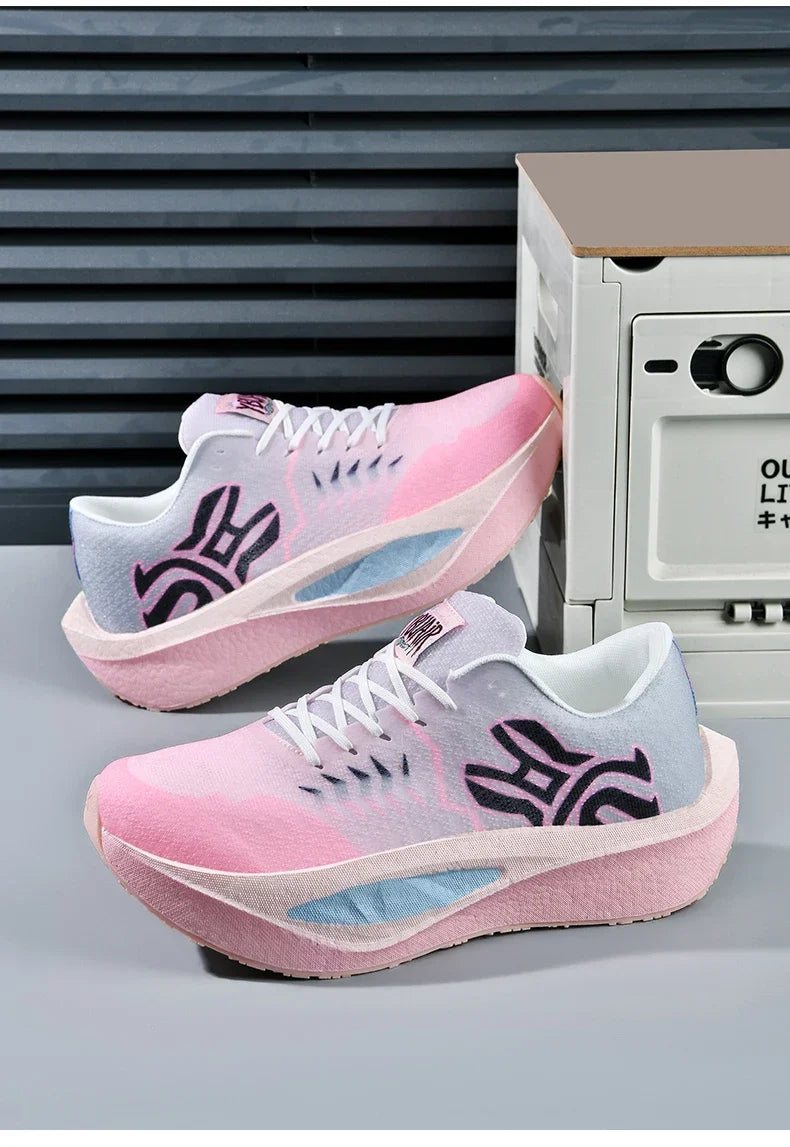 Marathon Men Running Shoes Carbon Board Sports Breathable Comfortable Athletic Air Cushion Women's Lightweight Nonskid Sneakers