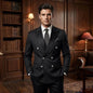Black Stripe Men Suits Double Breasted Wedding Tuxedo Slim Fit 2 Pieces Formal Blazer Pants Set For Groom Guest Prom Party 2026