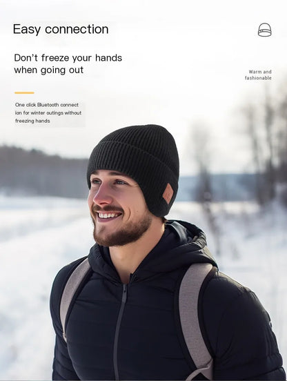 Wireless Bluetooth Earphone Hat Headset Rechargeable With Microphone Light  Weight Removable Keep Warm Listen Music Headphone