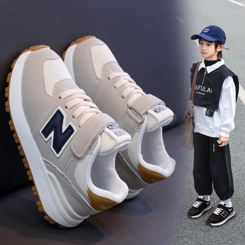 Children's Sneakers Kids Fashion Design White Non-slip Casual Shoes Boys Girls Hook Breathable Sneakers Toddler Outdoor Shoes