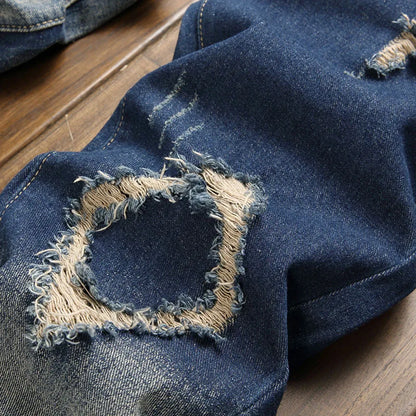 Jean Slim Classique en Denim Rigide – Style Casual Épuré &amp; Confort Toutes Saisons