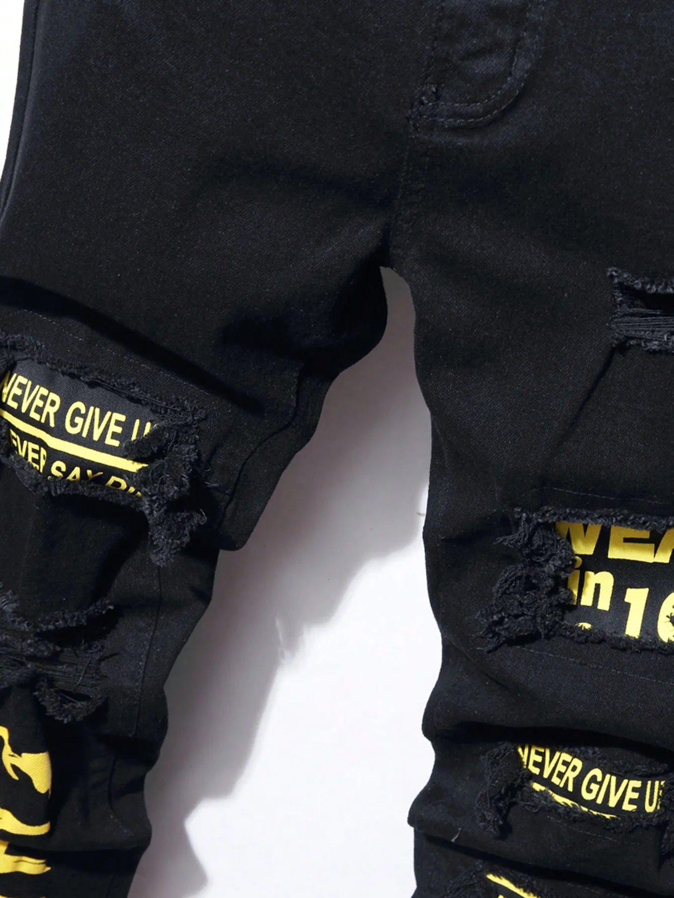 Jean Slim en Denim Lourd Stretch LVCCCI'S – Style Preppy &amp; Finitions Lettrées