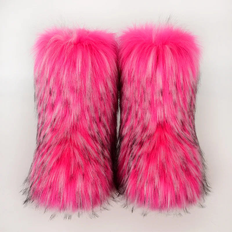 Bottes de Neige de Luxe en Fausse Fourrure EAEOVNI – Chaleur, Style &amp; Confort Gothique Chic