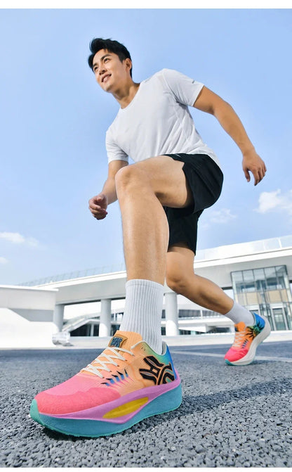 Marathon Men Running Shoes Carbon Board Sports Breathable Comfortable Athletic Air Cushion Women's Lightweight Nonskid Sneakers