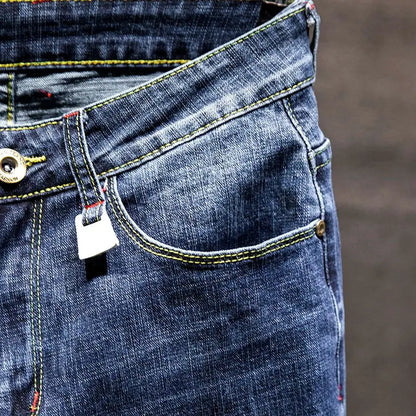 Jean Slim Déchiré Usé Tsingyi – Style Casual, Effet Moustache &amp; Confort Stretch