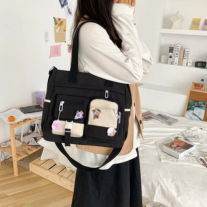 New Canvas Women Handbags Messenger Bag Youth Ladies Fashion Shoulder Tote Bag Versatile Female Crossbody Bags Pouch Pack Bolsas