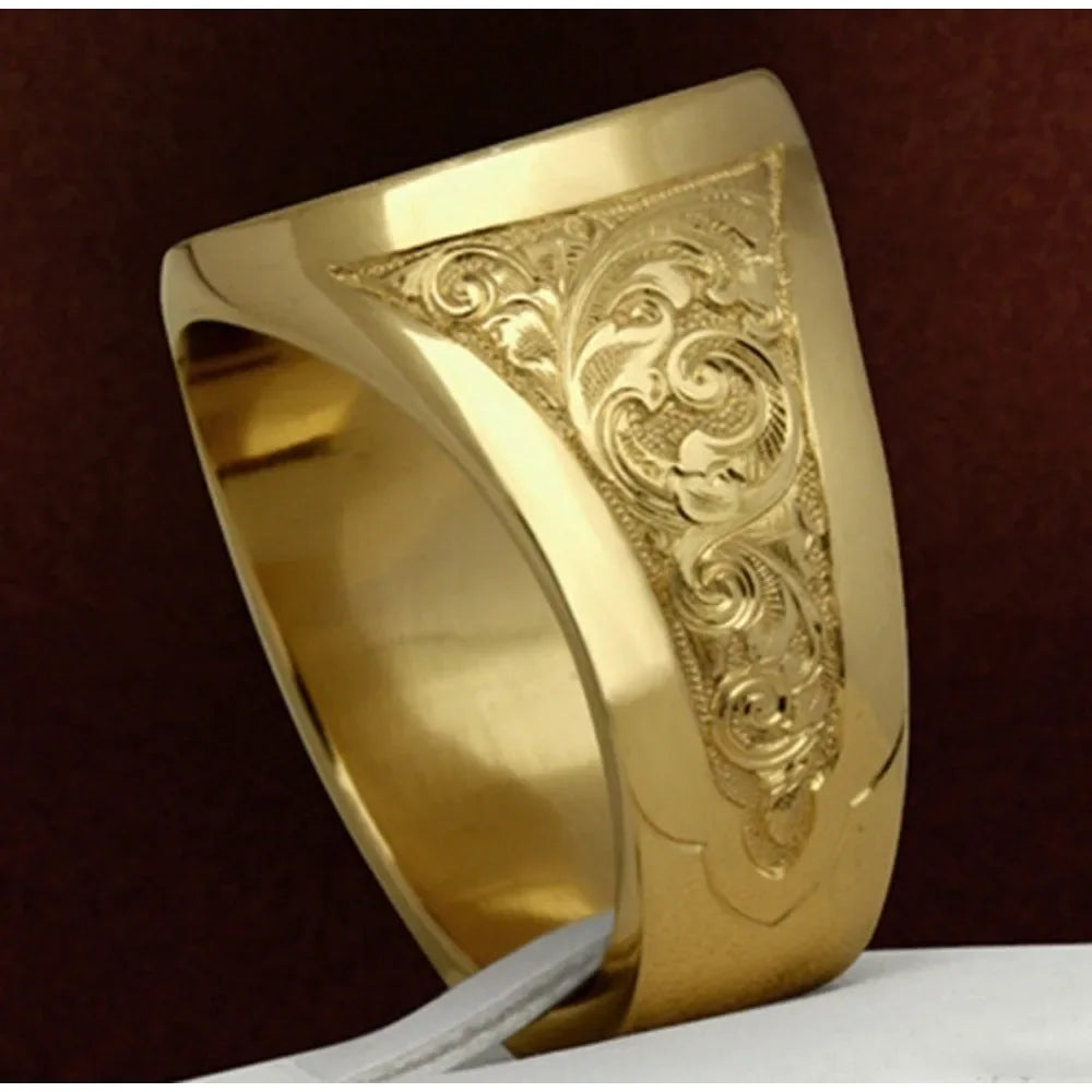 Simple Fashion Niche Domineering Crown Lion Ring Royal Seal Personalized Domineering Street Fashion Party Men's Ring Accessories