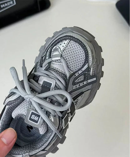 Thick-soled Children's Sports Shoes Autumn Leather Fashion Girl's Running Shoes Boys' Casual Shoes Lace-up Soft Sole Kids Shoes