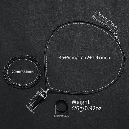 4PCS Luxury Men Business Watches Jewelry Set Fashion Rectangle Dial Male Quartz Watch Reloj Hombre(Without Box)