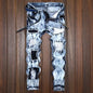 Jean Coupe Droite "Moto &amp; Biker" Patchwork – Style High Street, Broderies &amp; Denim Rigide