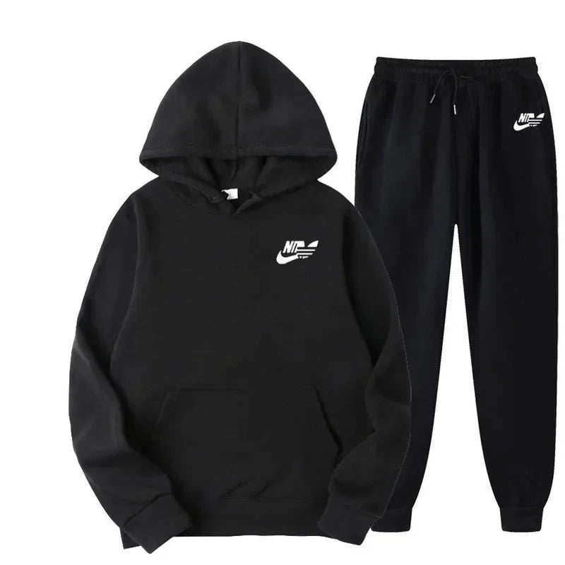 Ensemble Sport Co-ords Hoodie &amp; Pantalon – Style Preppy, Confort Élastique &amp; Toutes Saisons