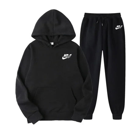 Ensemble Sport Co-ords Hoodie &amp; Pantalon – Style Preppy, Confort Élastique &amp; Toutes Saisons