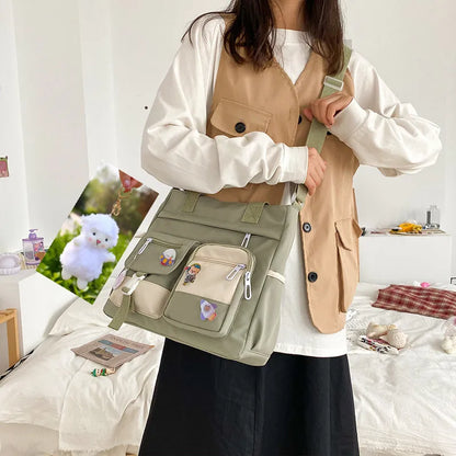 New Canvas Women Handbags Messenger Bag Youth Ladies Fashion Shoulder Tote Bag Versatile Female Crossbody Bags Pouch Pack Bolsas