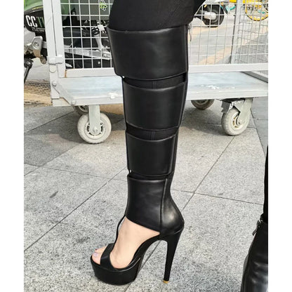 Summer sexy high heel platform  women sandal belt peep toe night party sandal