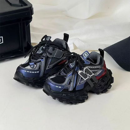 Thick-soled Children's Sports Shoes Autumn Leather Fashion Girl's Running Shoes Boys' Casual Shoes Lace-up Soft Sole Kids Shoes