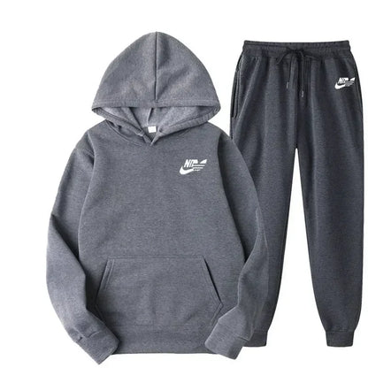 Ensemble Sport Co-ords Hoodie &amp; Pantalon – Style Preppy, Confort Élastique &amp; Toutes Saisons