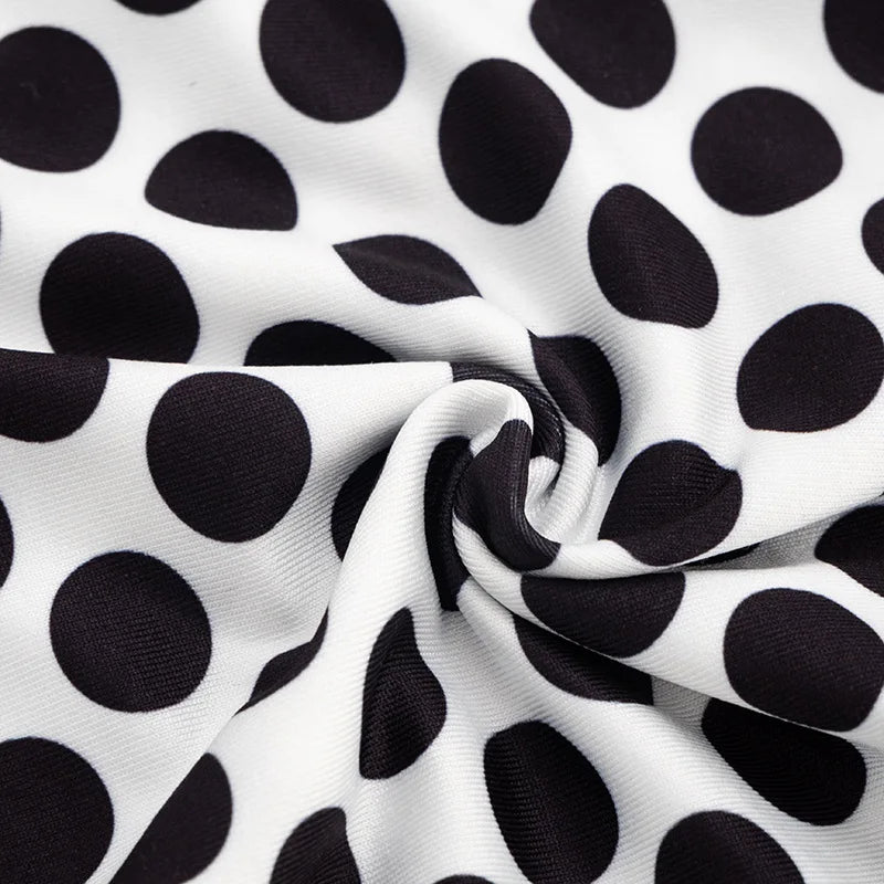 FAGADOER Color Patchwork Polka Dot Romper Retro Big Dot Bandage Halter Bodycon Jumpsuits Summer Streetwear Playsuits 2026 Trendy
