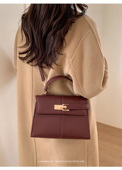 Elegant Versatile Ladies Crossbody Bag Handbag  Bag Fashionable Outgoing Small Handle Bag Commuting Style Detachable Strap