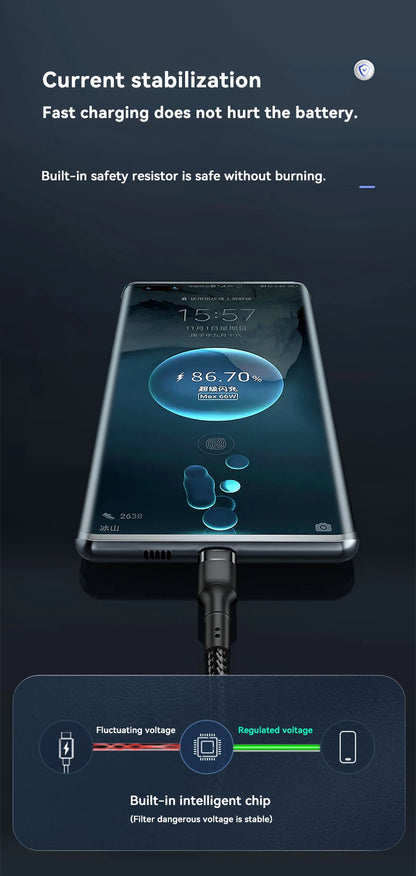 120W Fast Charge Cable  PD Quick Charging High Quality USB C TO USB Type C Cable For iPhone Xiaomi 17 Plus Pro Max Samsung S24