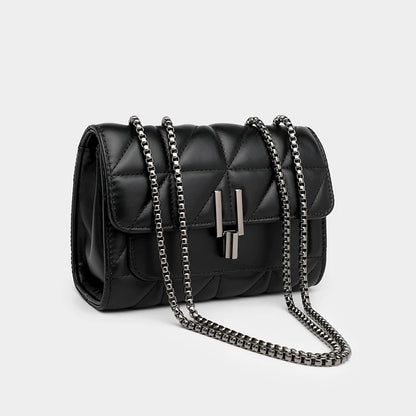 Black Luxury Handbags And Purse Women PU Leather Messenger Shoulder Bag Plaid Female Crossbody Bag Tassel Quilted Brand