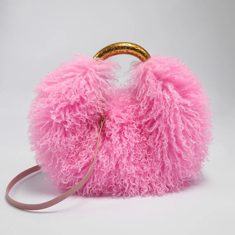 Cabas en Fausse Fourrure – Style Tendance Y2K
