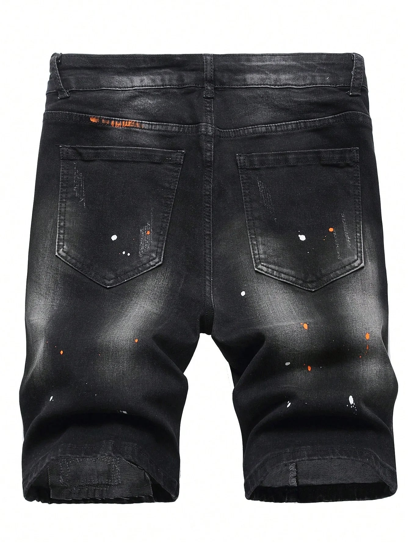 Short Denim Tricoté à Pois LVCCCI'S – Haute Élasticité, Style Casual &amp; Détails Déchirés