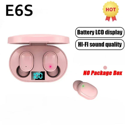 E6S Wireless Bluetooth Earphones TWS Bluetooth Headset Wireless Earbuds Noise Canceling Earphones with Microphone Headphones