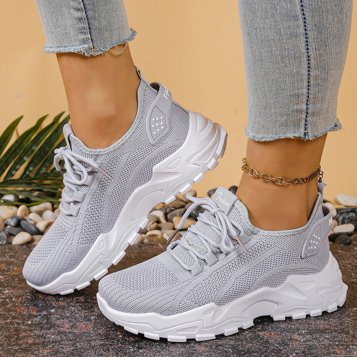 Sneakers Compensées Femme SA006 – Style Urbain, Confort &amp; Hauteur
