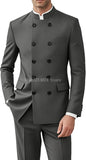 Men 2 Pieces  Suit   Suits for Men Gold Button Jacket Pant Set Traditional Wedding