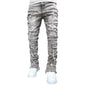 Jean Coupe Pencil en Denim Patchwork – Style Casual, Taille Basse &amp; Boutons