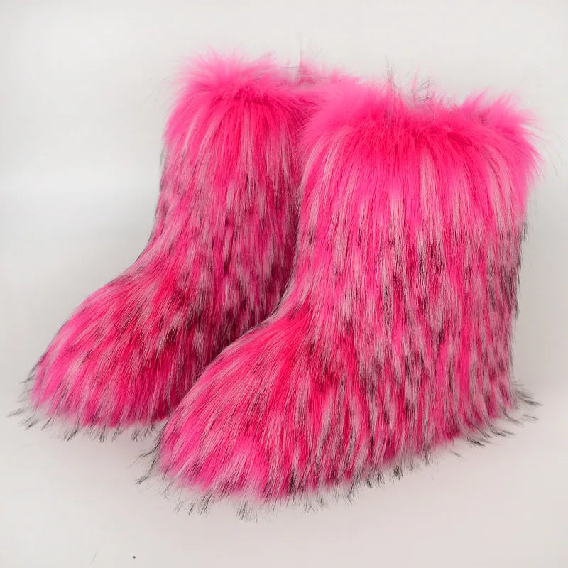 Bottes de Neige de Luxe en Fausse Fourrure EAEOVNI – Chaleur, Style &amp; Confort Gothique Chic