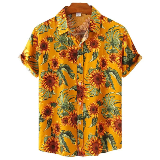 Sleeve Casual Loose Streetwear Summer Beach Shirts for Male/Female Clothing Hawaiian Men's Shirt Floral Harajuku Printed Short