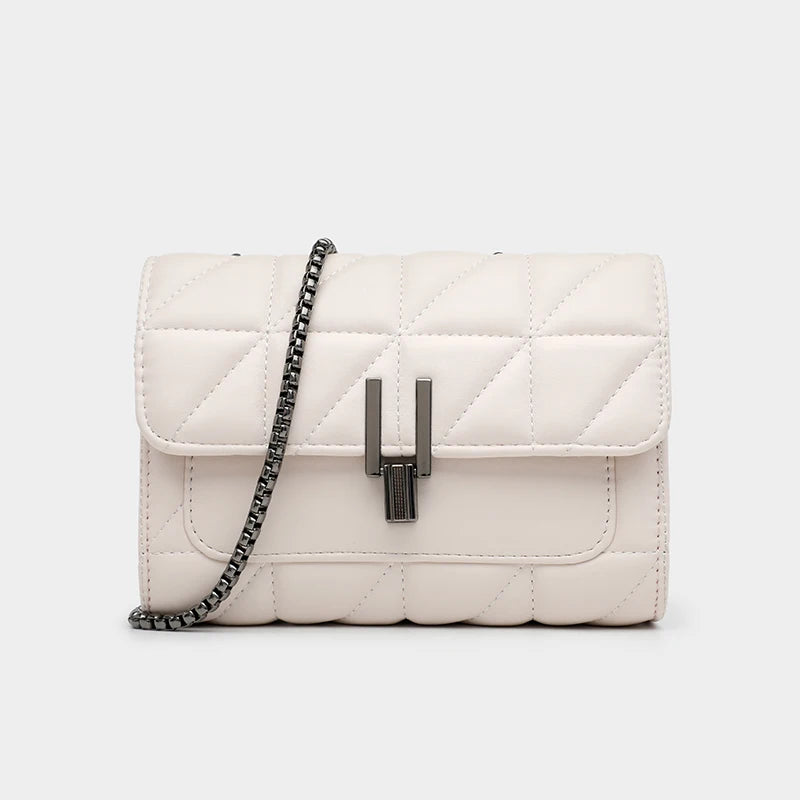 Black Luxury Handbags And Purse Women PU Leather Messenger Shoulder Bag Plaid Female Crossbody Bag Tassel Quilted Brand
