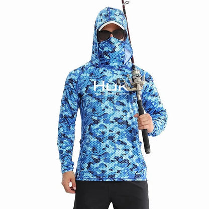 Men's Fishing hooded sweatshirt Fishing UV protection hoodie Camiseta De Pesca clothing hooded top grey white