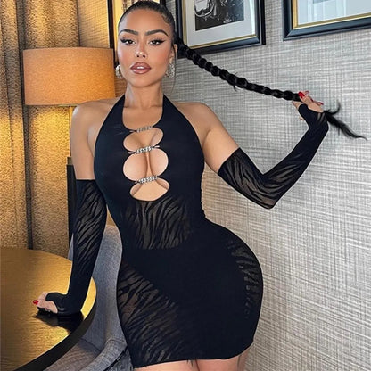 Fishnet Short Dress Sexy Lingerie For Women Wrap Hip Skirt Babydoll Sleepwear Fishnet Short Net Skirt Sexiest Slim Mini Dress
