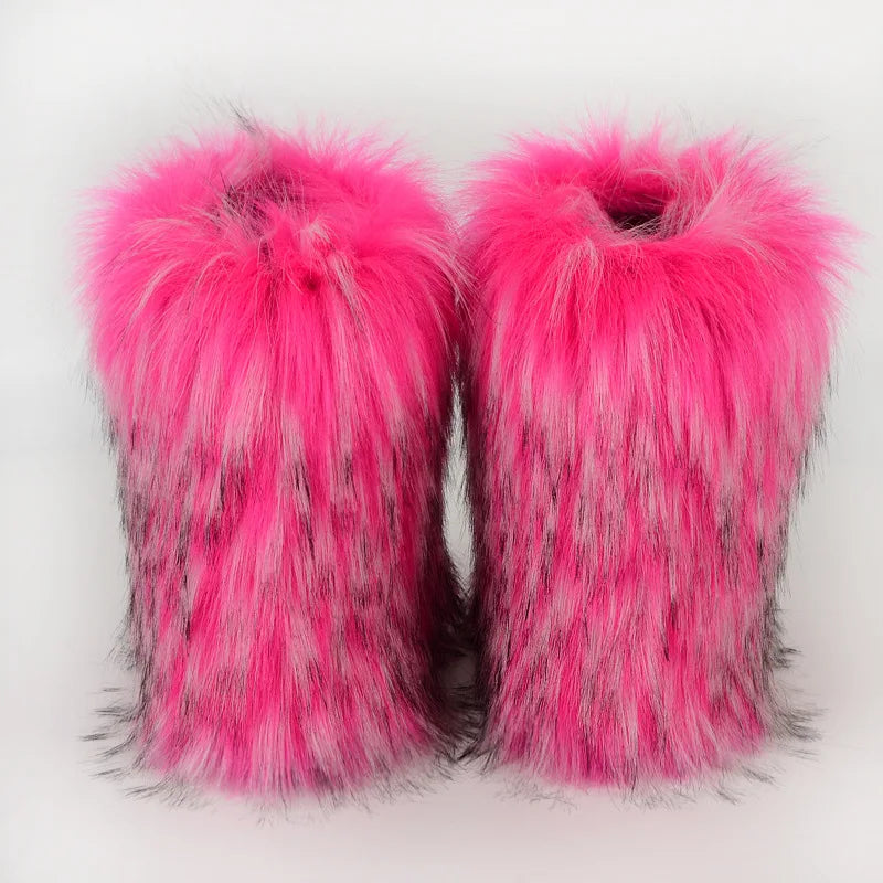 Bottes de Neige de Luxe en Fausse Fourrure EAEOVNI – Chaleur, Style &amp; Confort Gothique Chic
