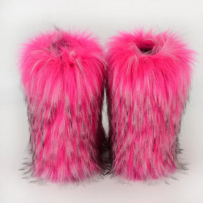 Bottes de Neige de Luxe en Fausse Fourrure EAEOVNI – Chaleur, Style &amp; Confort Gothique Chic