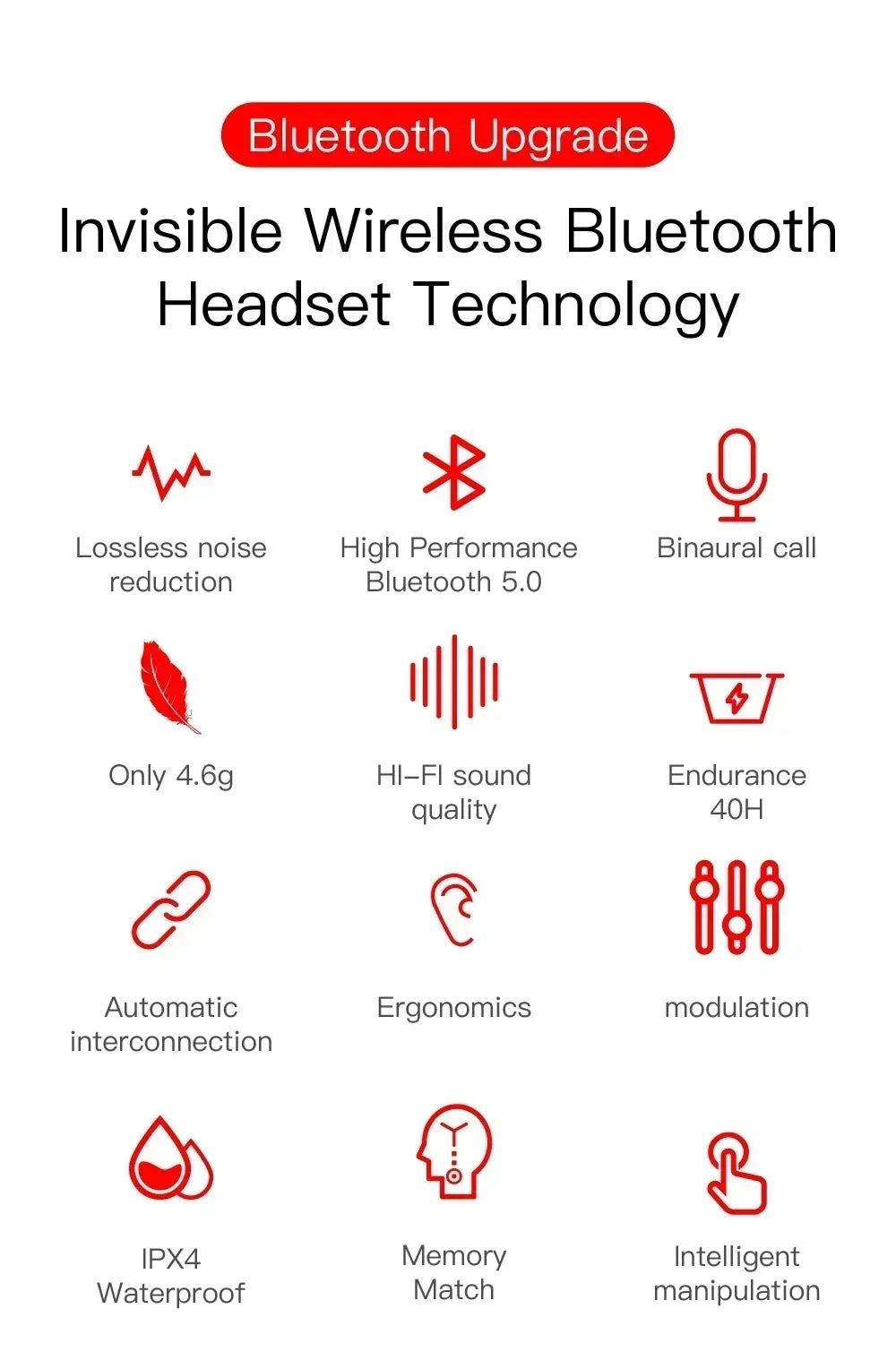 E6S Wireless Bluetooth Earphones TWS Bluetooth Headset Wireless Earbuds Noise Canceling Earphones with Microphone Headphones