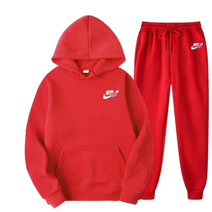 Ensemble Sport Co-ords Hoodie &amp; Pantalon – Style Preppy, Confort Élastique &amp; Toutes Saisons