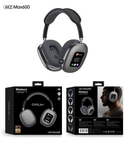 MAX600 Wireless Head-mounted Bluetooth Headset with Digital Display and Card Reader