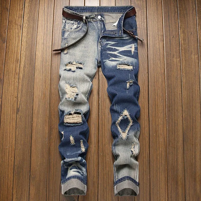 Jean Slim Classique en Denim Rigide – Style Casual Épuré &amp; Confort Toutes Saisons