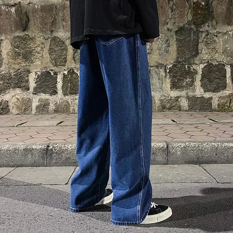 Jean Coupe Droite Ample à Taille Élastique – Style Décontracté &amp; Confort Toutes Saisons