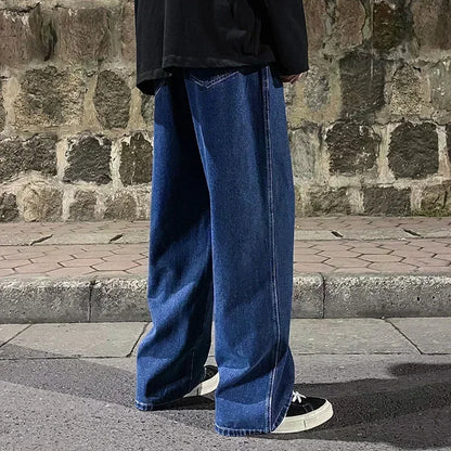 Jean Coupe Droite Ample à Taille Élastique – Style Décontracté &amp; Confort Toutes Saisons