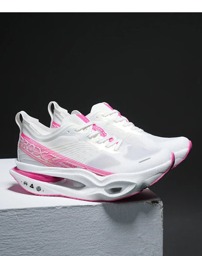 Couple Carbon Plate Running Shoes Ultra-Light Breathable Anti-Slip Sport Shoes Shock Absorption Wear Resistant Casual Sneakers